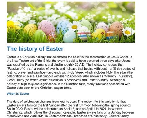 History Of The Easter